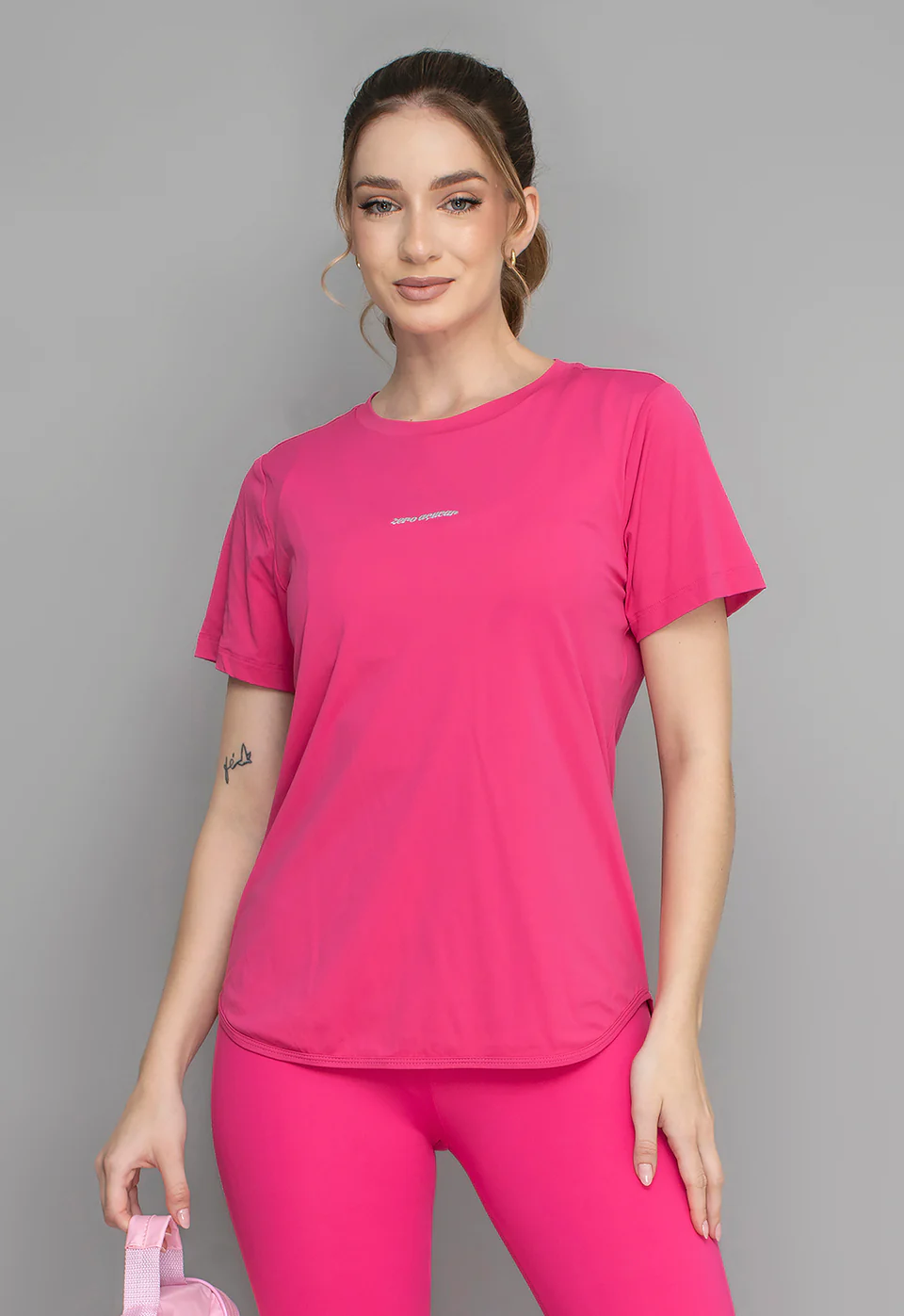 T-SHIRT ALONGADA - PINK FUX - G